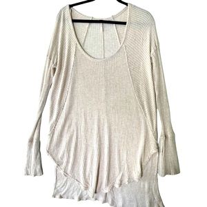 Free People Waffle Knit Oversized Shirt